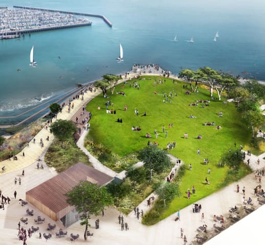 cgi render of waterfront park
